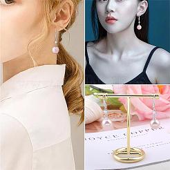 Orecchini di perle con zirconi bianchi conchiglia d'acqua dolce perla ciondola orecchini a gancio orecchini a cerchio con sfera rotonda orecchini in ottone gioielli regalo per le donne&nbsp;JE1097B