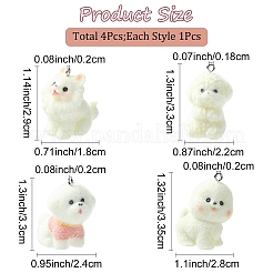 4 шт. 4 подвески из флокированной смолы&nbsp;RESI-YW0005-15