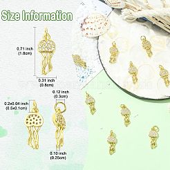 Ciondoli in ottone con micro pavé di zirconi da 10 pezzo&nbsp;KK-SZ0003-16
