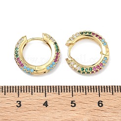 Латунные микро проложить серьги обруча кубического циркония&nbsp;EJEW-C181-13G
