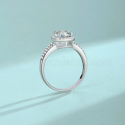 Кольца для пальцев из стерлингового серебра с родиевым покрытием и микропаве из кубических цирконий WG49295-12