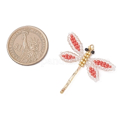 Подвески в виде стрекоз из стеклянных бусин PALLOY-MZ00983-04