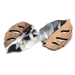 Подвески из прозрачной смолы и ореха&nbsp;RESI-S389-003A-A02