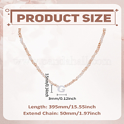 1 collana di perline di vetro rondelle&nbsp;NJEW-LP0007-23G