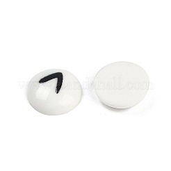 Weiße und schwarze flache runde Cartoon-Harz-Cabochons&nbsp;CRES-Q009-01J