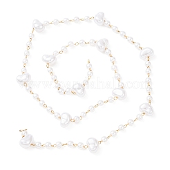 Цепи из нержавеющей стали 304 и АБС-пластика с круглыми и крупными бусинами&nbsp;CHS-G048-05G