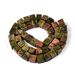 Природные Unakite бисер нитей G-T139-8x8-08A