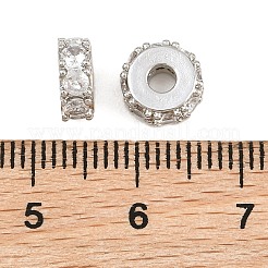 Perline di zirconi cubici trasparenti con pavé di ottone&nbsp;CU-CBA6A75-19A-P