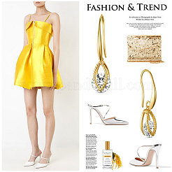 Позолоченные латунные серьги-подвески JE99C