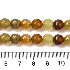 Brins de perles d'agate de veines de dragon naturelles teintes et chauffées&nbsp;X-G-P539-A01-26