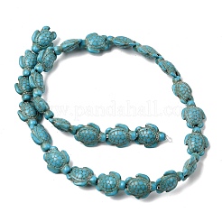 Filo di perline turchesi sintetici&nbsp;G-E456-35E-11x14mm-02