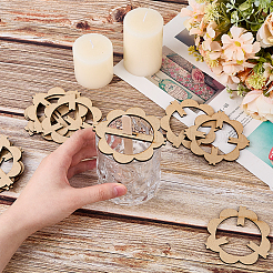 4 Set Blumen-Dochthalter aus Holz&nbsp;WOOD-DR0001-03A
