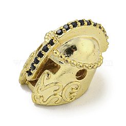 Латунь микропаве черный кубический цирконий ZIRC-P119-03G-02