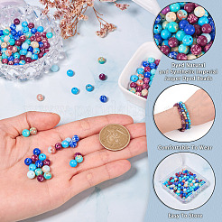 180 шт. 6 стиля окрашенных натуральных и синтетических бусин императорской яшмы G-TA0002-41