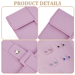 1 rouleau de boucles d'oreilles rectangulaires en similicuir PU&nbsp;ABAG-CL0001-37A