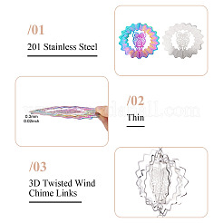 2 pz 2 colori 201 connettori/ciondoli in acciaio inossidabile&nbsp;STAS-TA0005-59