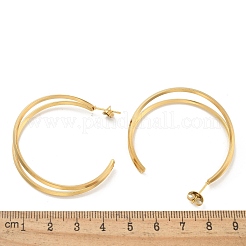 Ионное покрытие (ip) 304 нержавеющая сталь c-образные серьги-гвоздики для женщин&nbsp;EJEW-M089-04G