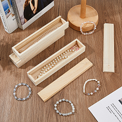 Прямоугольная незавершенная деревянная подарочная коробка для хранения CON-WH0094-38B