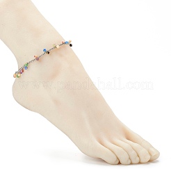 Браслеты millefiori с подвесками из стекла AJEW-AN00441