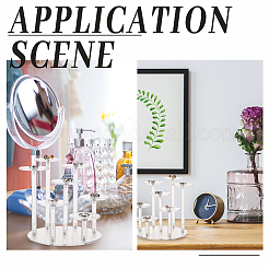 7-ярусные круглые прозрачные акриловые подставки для выставочных стендов ODIS-WH0026-04