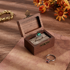 Коробочки для колец из дерева и губчатого железа в форме куба&nbsp;CON-WH0200-07B