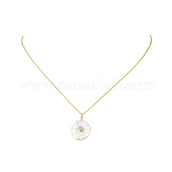 Colliers avec pendentif en perle baroque naturelle keshi et chaîne en laiton&nbsp;NJEW-JN06530