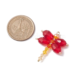 3 шт. подвески из стекла и золотой латуни&nbsp;PALLOY-TA00137