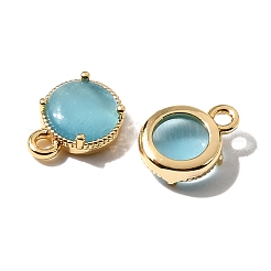 Плоские круглые латунные подвески KK-D024-03C-G