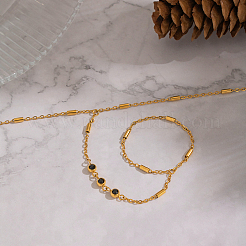 Браслеты из нержавеющей стали 304 с микропаве из кубического циркония.&nbsp;OQ4080