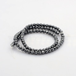 Граненые круглые нити немагнитная синтетические гематит бусины&nbsp;G-P061-60-4mm