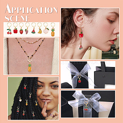 Эмалевые подвески из сплава с фруктами замковые маркеры петель AJEW-PH01458