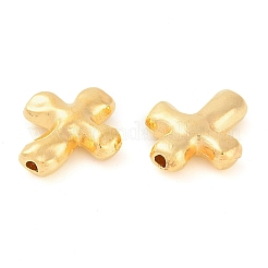 合金クロスビーズ  鉛フリー及びカドミウムフリー  ゴールドカラー  14x12.5x4mm  穴：2mm&nbsp;X-PALLOY-A018-G-RS