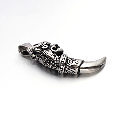 Винтажные подвески из нержавеющей стали 304 в виде драконьего бивня большие&nbsp;STAS-F011-36A