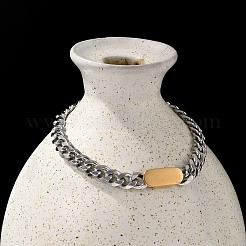 Браслеты из нержавеющей стали 304 с панцирным звеном для женщин и мужчин BJEW-F488-11PG