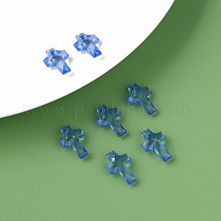 透明なアクリルパーツ  多面カット  クロス  藤紫色  16x10x4.5mm  穴：1.5mm  約1455個/500g&nbsp;MACR-S373-130-B10