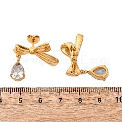 Серьги-гвоздики из нержавеющей стали 304 со стразами&nbsp;EJEW-Z098-09G