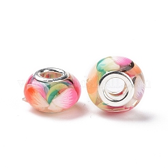 Европейские бусины rondelle из прозрачной смолы RPDL-P005-01P-17