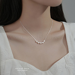 925 Halskette aus Sterlingsilber mit gefleckter Kette&nbsp;FS-WG6F377-01