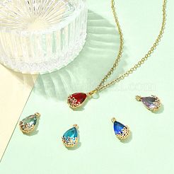 5 pièces 5 couleurs pendentifs en verre transparent&nbsp;GLAA-FS0002-74