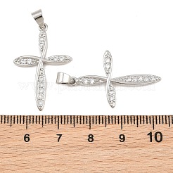 Pendentifs en laiton zircon cubique transparent&nbsp;CU-CBADC6C-01P