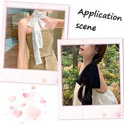 2шт 2 цвета полиэстер кружевной длинный шелковый шарф для женщин и девочек AJEW-GF0011-28E