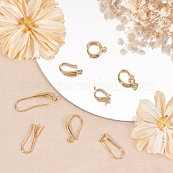 40 шт. 8 стиля стойка покрытие экологически чистая латунная фурнитура для сережек-колец&nbsp;KK-FH0004-08