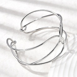 Браслеты-манжеты из нержавеющей стали 304 для женщин&nbsp;BJEW-Z150-01P-03