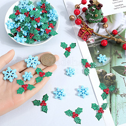 160шт 4 вида стилей Рождественская тема непрозрачные кабошоны из смолы RESI-SC0005-80B
