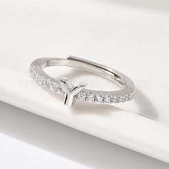 Anelli regolabili in argento sterling s925 con lettere per donna&nbsp;RJEW-M068-01P-Y