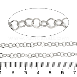 304ステンレススチールアズキチェーン  ハンダ付け  スプールで  ステンレス鋼色  4x0.5mm&nbsp;CHS-G052-04P