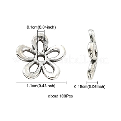 5 -petal тибетский стиль сплава цветок крышки шарика TIBEB-YW0001-06