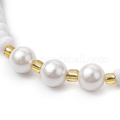Bracciali con perle di conchiglia e perline di vetro&nbsp;BJEW-MZ00136-01