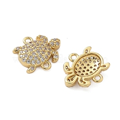 Подвески-коннекторы с морскими животными из латуни с микропаве из прозрачного кубического циркония&nbsp;KK-P325-02G