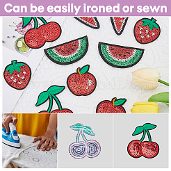 30 шт. 5-х видов фетровой ткани с фруктовой тематикой и блестящими пайетками PATC-FH0001-14
